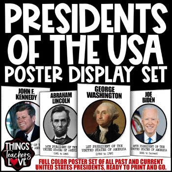 Preview of USA Presidents Poster Set, Presidents Day, History, Government, Politics