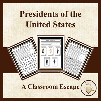Preview of Presidents of the United States Escape Room