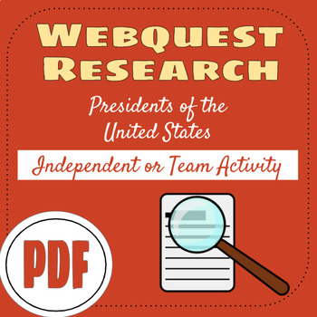 Preview of Presidents of the United States Webquest