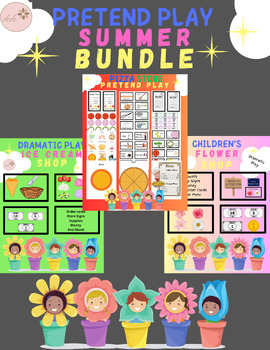 Preview of Pretend Play BUNDLE for Summer | Ice Cream Shop | Pizza Store | Flower Shop