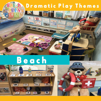 Preview of Pretend Play Beach Theme | Imaginative Play Printables for Dramatic Play Center