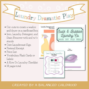Laundry/Laundromat Pretend Play/Dramatic Play Printables | TPT
