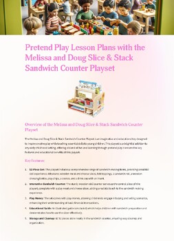 Preview of Pretend Play Lesson Plans: Melissa and Doug Slice & Stack Sandwich Counter