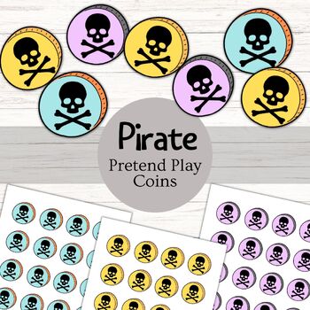 Preview of Pretend Play, Pirate Coins, Currency Money, Fun Party Supplies, Adventure