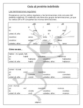 Preview of Preterit Conjugation Guide (Spanish)