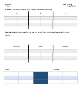 Preview of Preterit Tense and Formal Command Review