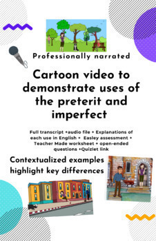 Preview of Preterit vs Imperfect Contextualized in Narrated Story: La cartera