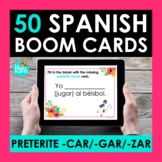 Preterite CAR GAR ZAR Verbs Spanish BOOM CARDS