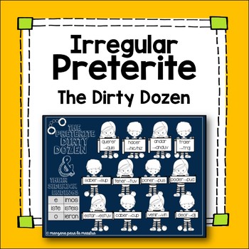 Preview of Preterite Irregulars Special Twelve Dirty Dozen Visual Handout - el preterito