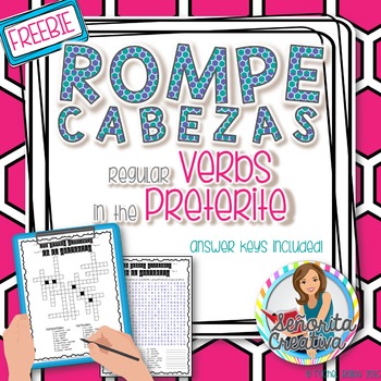Preview of Preterite Regular Verbs Word Puzzles | Word Search and Crossword