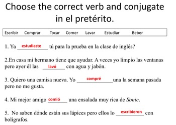 past tense spanish sentences