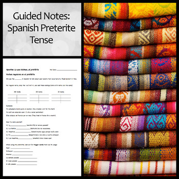 Preview of Spanish Preterite Tense: Complete Guided Notes