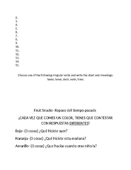 Preterite Tense Packet By Whatley Spanish Tpt