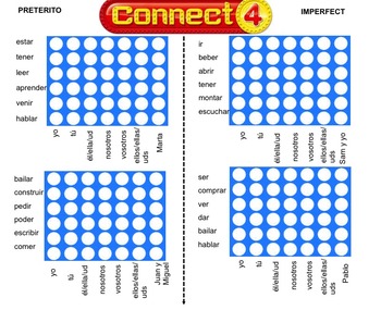 Preview of Preterite and imperfect Connect 4