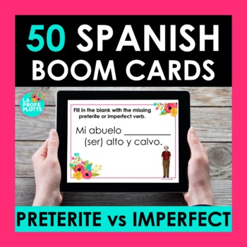 Preview of Preterite vs Imperfect BOOM CARDS | Spanish Digital Task Cards