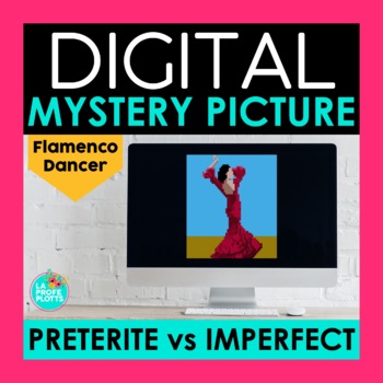 Preview of Preterite vs Imperfect Digital Mystery Picture | Flamenco Spanish Pixel Art