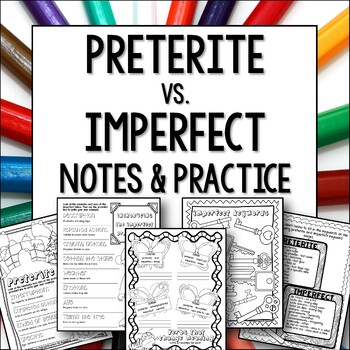 Preview of Preterite vs Imperfect Notes and Worksheet Activities