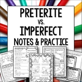 Preterite vs Imperfect Notes and Worksheet Activities