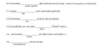 Preterite vs Imperfect: El Robo (differentiated) by Deb Thompson