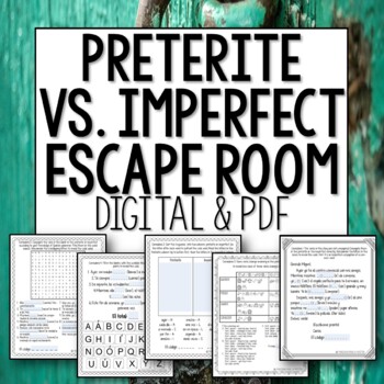 Preview of Preterite vs Imperfect Escape Room Spanish printable and digital