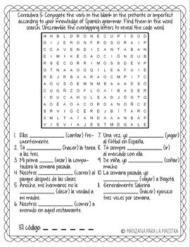 Preterite Tense Regular and Irregular Verbs Spanish Escape Room