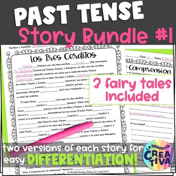Preview of Preterite vs Imperfect Spanish Fairy Tale Story Bundle #1 | Google Compatible