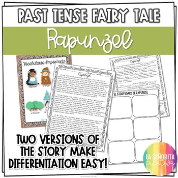 Preview of Preterite vs Imperfect Spanish Story Worksheets | Rapunzel in the Past Tense