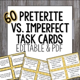 Spanish Preterite and Imperfect Task Cards Editable