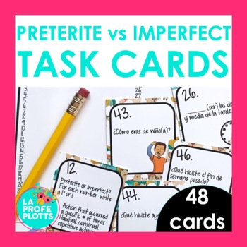 Preview of Preterite vs Imperfect Task Cards