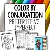 Preterite vs Imperfect color by conjugation activity lesso