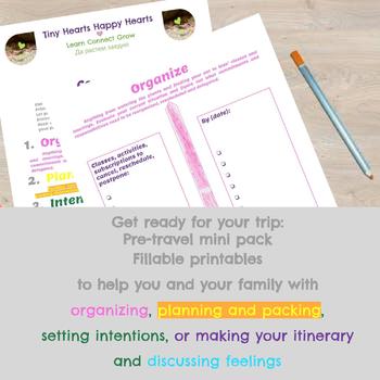 Preview of Pretravel Pack/ Fillable worksheets to get ready for your trip