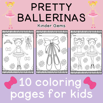 Preview of Graceful Ballerinas Coloring Pages for Preschool and Kindergarten
