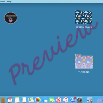 Pretty Blue Floral Desktop Folders- Customize MacBook Folders | TPT