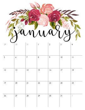 Pretty Calendars January-December 2020 {vertical} by Find Me in First