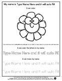 Pretty Flower - Name Tracing & Coloring Editable #60CentFi