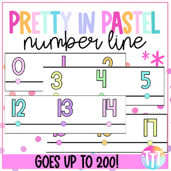 Preview of Pretty In Pastel Classroom Number Line 0-200