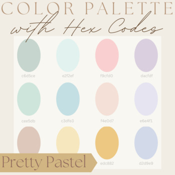 Pretty Pastel Color Palette with Hex Codes and Instructions | Easter &  Spring