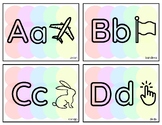 Pretty Pastels Alphabet Flashcards- SPANISH (Estrellita aligned)