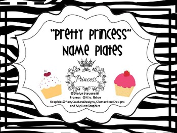 Preview of Pretty Princess Editable Name Plates