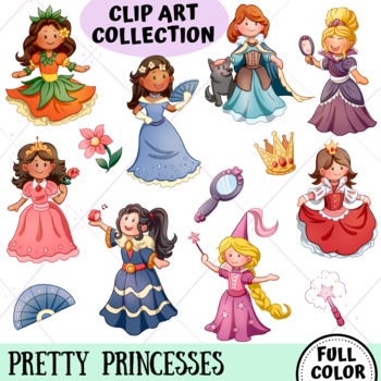 Preview of Pretty Princesses Clip Art (FULL COLOR ONLY)