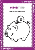 Pretty Purple Piggy Bank - Activity Sheet (Color)
