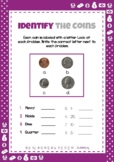Pretty Purple Piggy Bank ( Identify Coins Activity Sheet)