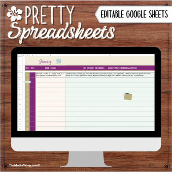 Preview of Pretty Spreadsheets! Editable Google Sheets for Better Organized Digital Data