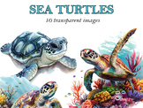 Pretty Watercolor Turtles Clipart