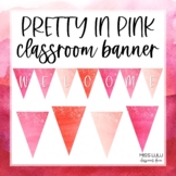 Pink Watercolor Build Your Own Classroom Banner