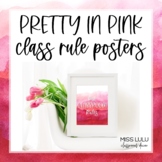 Pink Watercolor Classroom Rules Editable Posters
