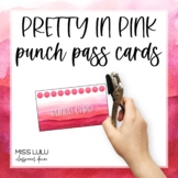 Pink Watercolor Editable Punch Pass Cards