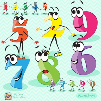 Preview of Pretty numbers clipart, clipart commercial use, vector graphics