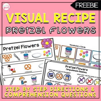 Preview of Pretzel Flowers Visual Recipe {FREEBIE}