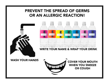 Preview of FREE POSTER: Prevent the spread of germs or an allergic reaction